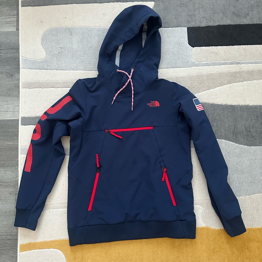Women's North Face Olympic USA Navy Red PulloverJacket (XS)